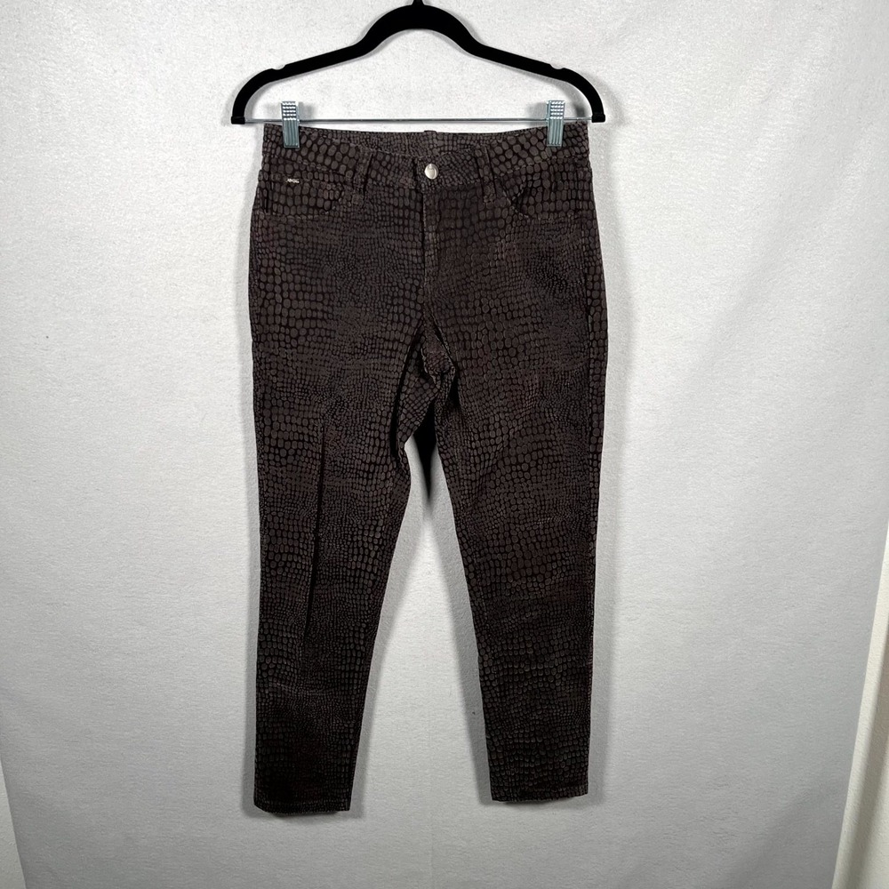 Joe's Jeans Womens 30W Brown‎ Cotton Stretch Velvet Snakeskin Print Tapered Leg